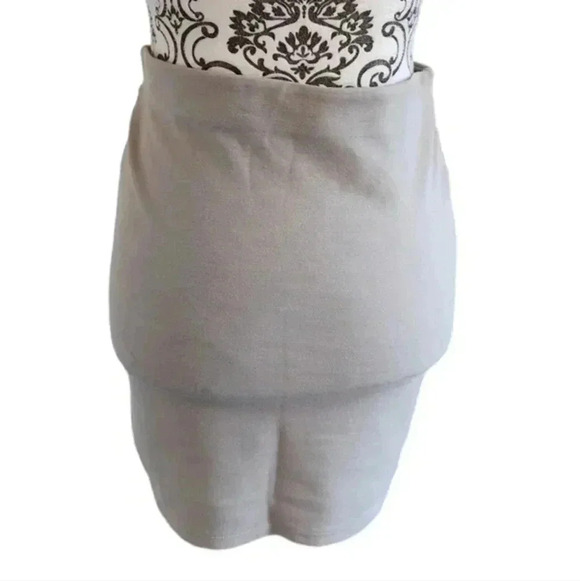 Aritzia Talula Primrose Faux Wrap Mini Skirt Taupe Stretch Y2K 90s Women Small - Picture 3 of 10